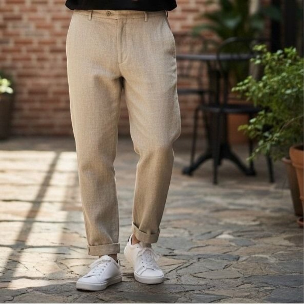 Joseph Abboud Linen Trousers Women 40 Beige Casual Lightweight Summer Pants